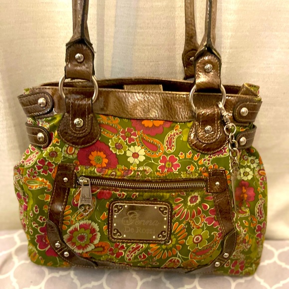Jenna De Rossi Green Floral Shoulder Bag - Picture 2 of 11